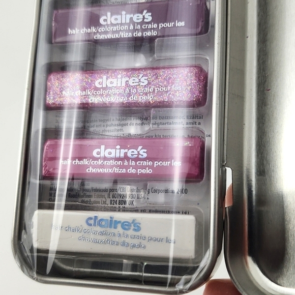 ⭐️3/ $30⭐️ Claire's Glitter Hair Chalk 7 Colours Tin Pack - Picture 3 of 9